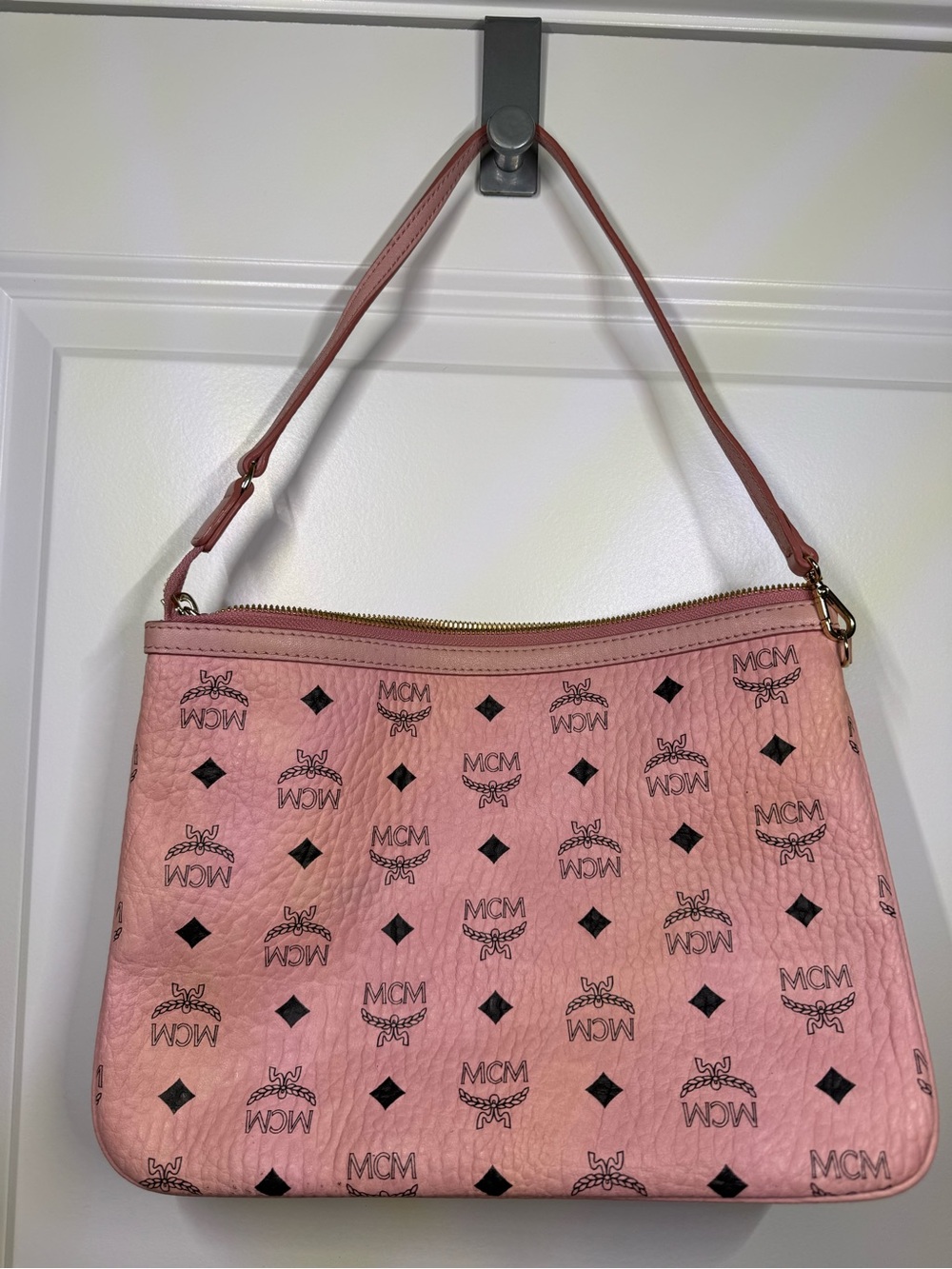 MCM Pink Visetos Tote with Detachable Pouch - Picture 10 of 16